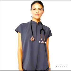 Figs charcoal rafaela scrub top